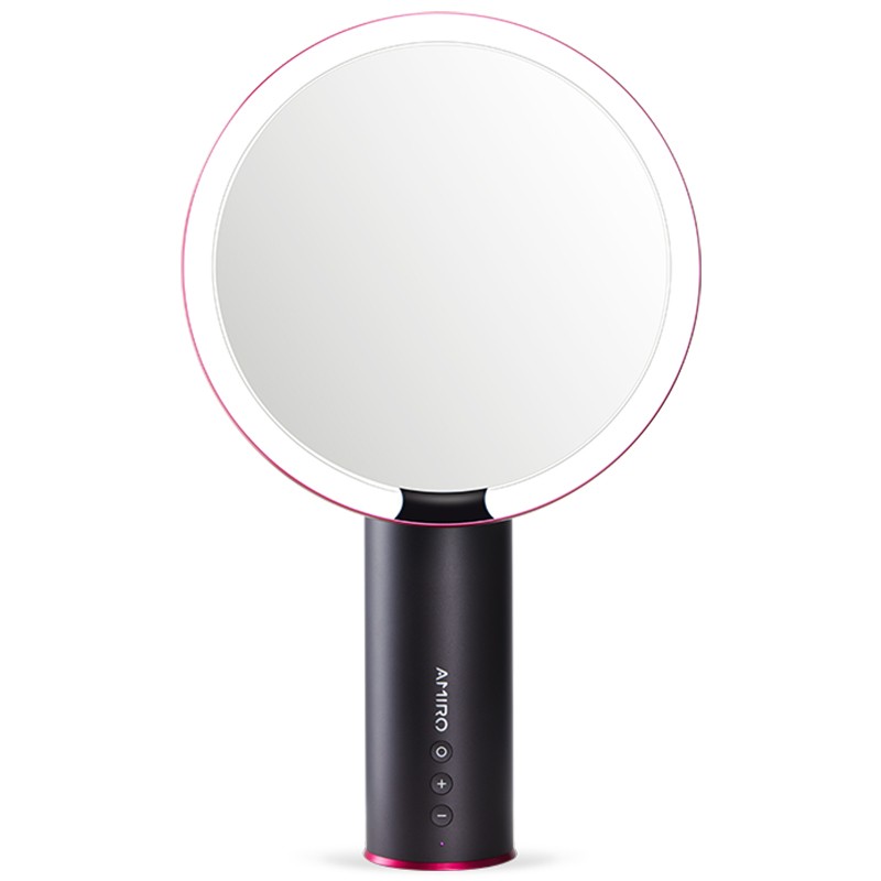 AMIRO无线化妆镜led带灯O系列小黑镜智能桌面日光镜梳妆美妆镜直播