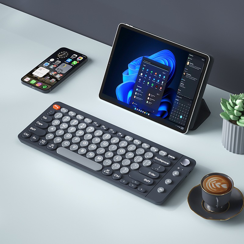 B.O.W 三模键盘适用于笔记本电脑华为平板苹果ipad Black