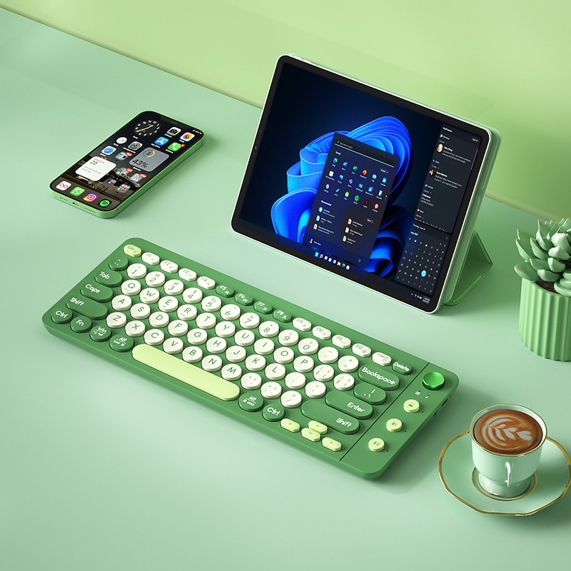 B.O.W 三模键盘适用于笔记本电脑华为平板苹果ipad Green